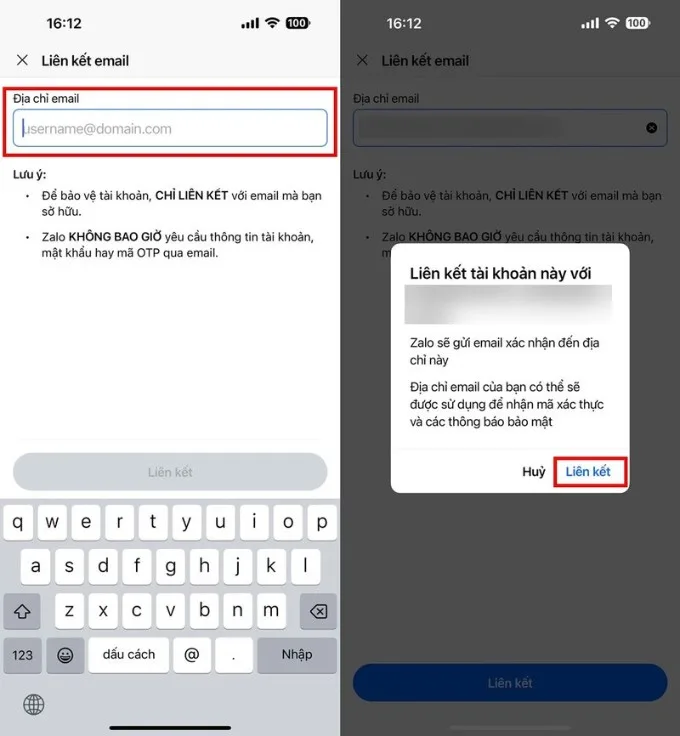 Hướng dẫn cách liên kết tài khoản Zalo với email