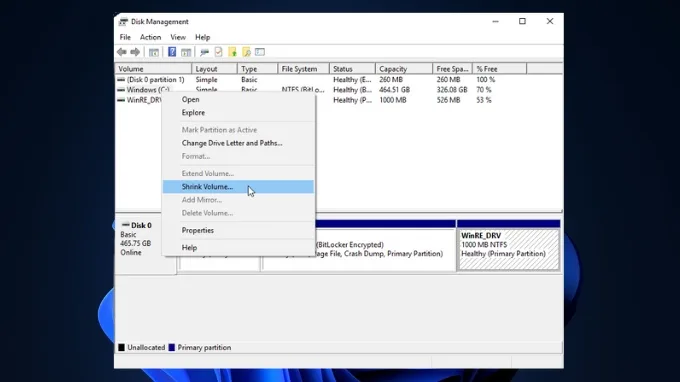 Cách chia ổ cứng Win 11 bằng công cụ Disk Management