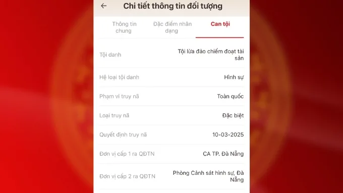 Cách tra cứu thông tin truy nã trên ứng dụng VNeID