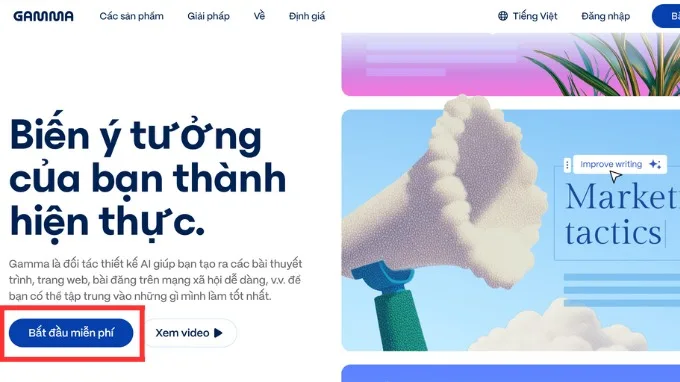Cách đăng ký tài khoản Gamma AI
