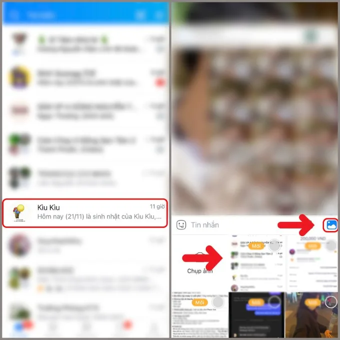 Copy ảnh từ iPhone sang Android bằng ứng dụng Zalo