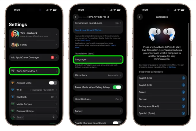 Hướng dẫn sử dụng tính năng dịch trực tiếp trên AirPods