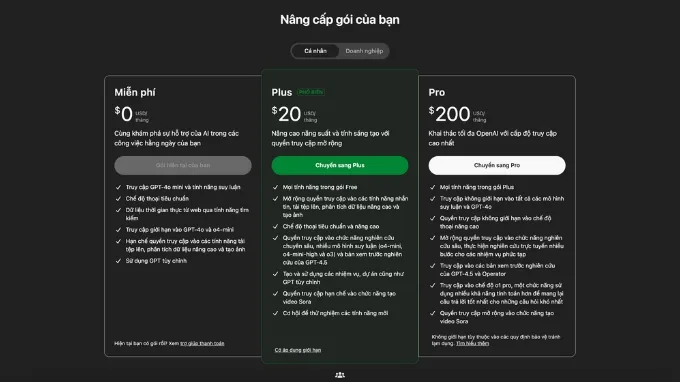 Vậy nên dùng ChatGPT miễn phí hay trả phí?