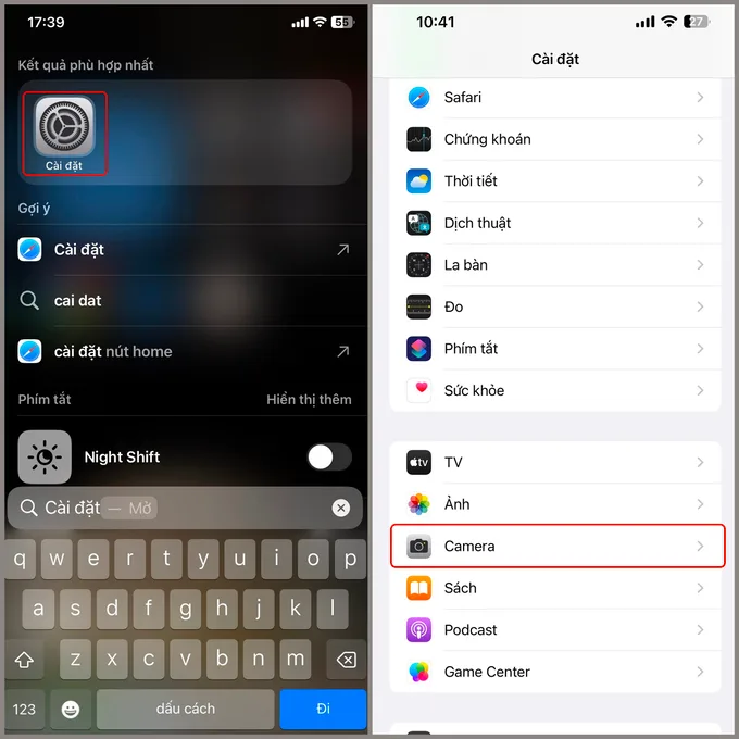Mở ứng dụng Cài đặt trên iPhone