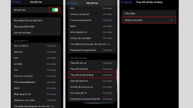 Cách giới hạn 4G người dùng trên điện thoại iPhone