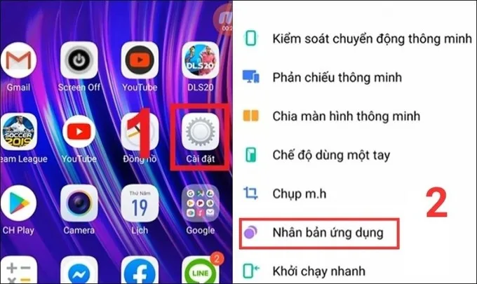 Nhân đôi ứng dụng trên Vivo