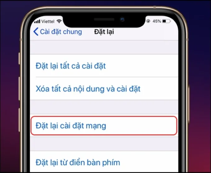 Đặt lại cài đặt mạng là giải pháp hữu hiệu nếu iPhone đang lưu các cấu hình mạng không chính xác