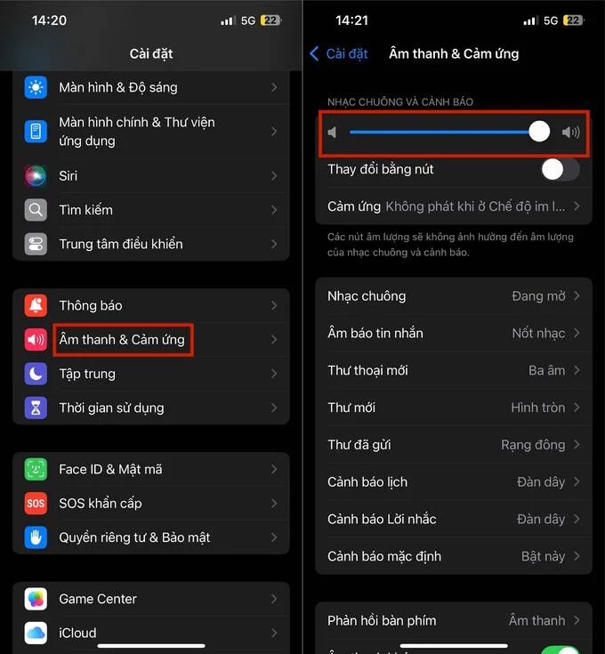 Cách tắt chế độ im lặng trên iPhone bằng cách điều chỉnh Cài đặt
