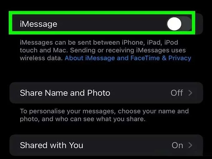 Cách bật iMessage trên iPhone và khởi động lại thiết bị