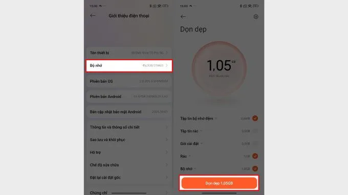 Cách dọn dẹp bộ nhớ trên Xiaomi Redmi Note 15 Series