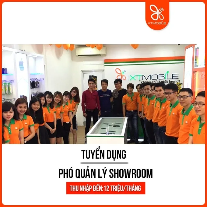XTmobile tuyển phó quản lý showroom thu nhập đến 12 triệu