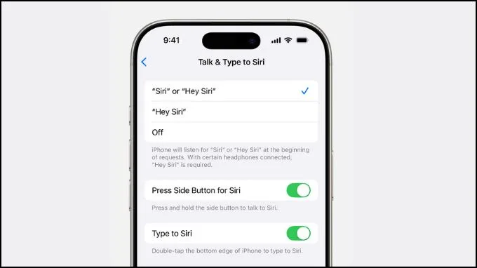 Bật "Siri" hoặc "Hey Siri"
