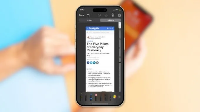 chụp màn hình dài trên iPhone là gì