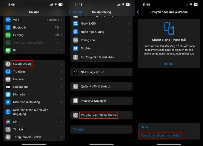 Khôi phục cài đặt gốc giúp khắc phục lỗi iPhone không tắt được màn hình