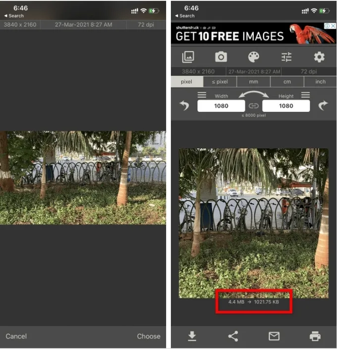 Resize ảnh trên iPhone bằng ứng dụng Image Size