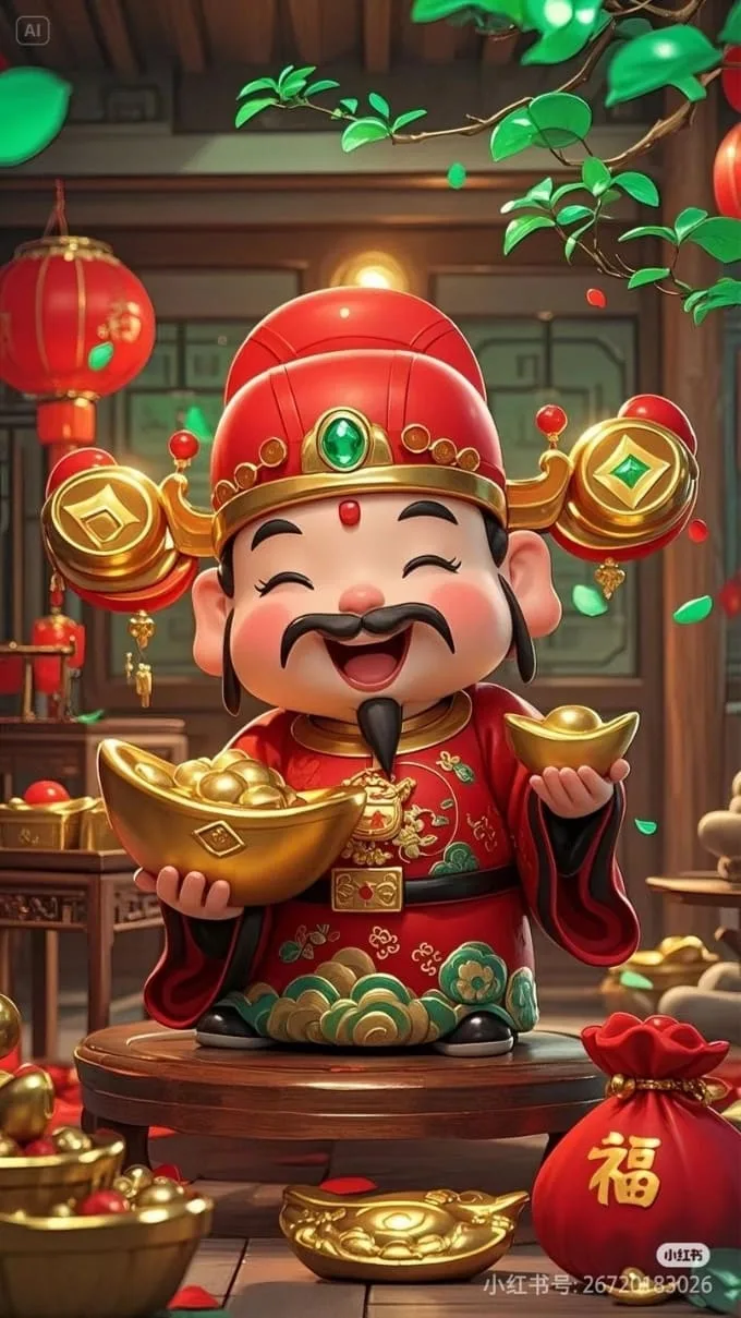 Hình nền thần tài may mắn, thu hút tài lộc