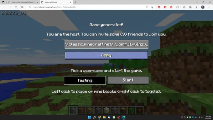 Hướng dẫn chi tiết cách chơi Minecraft trên web bước 2