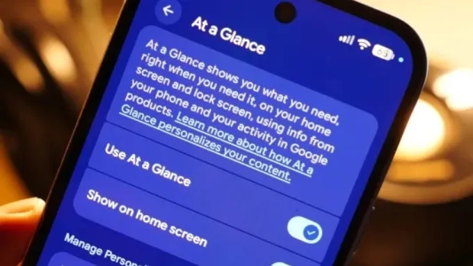 Gỡ bỏ tính năng “At a Glance” (Xem nhanh)