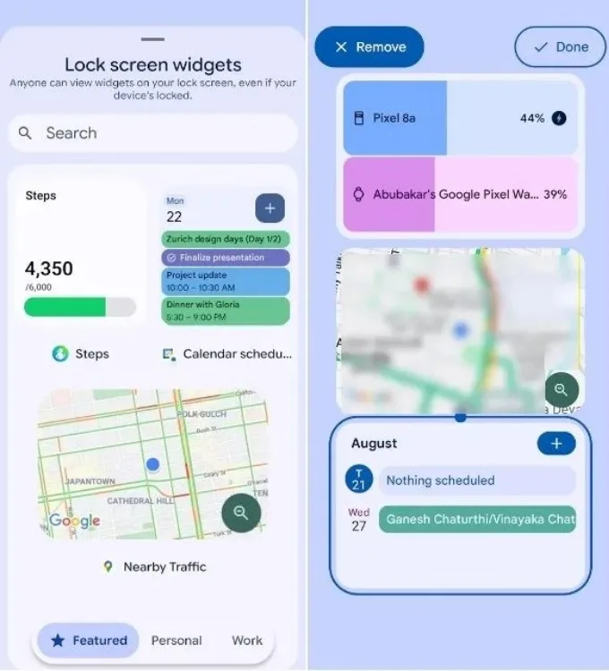 Widget trên màn hình khóa (Lock-screen Widgets)