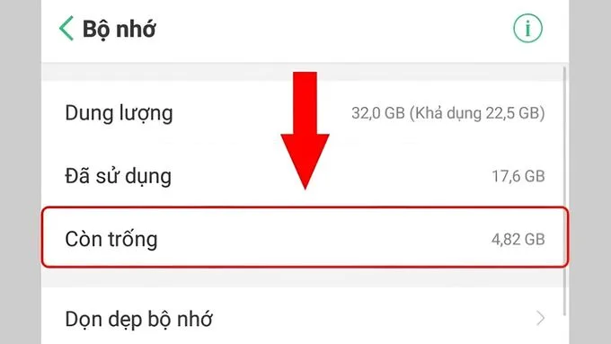 Mẹo kiểm tra dung lượng hiện có