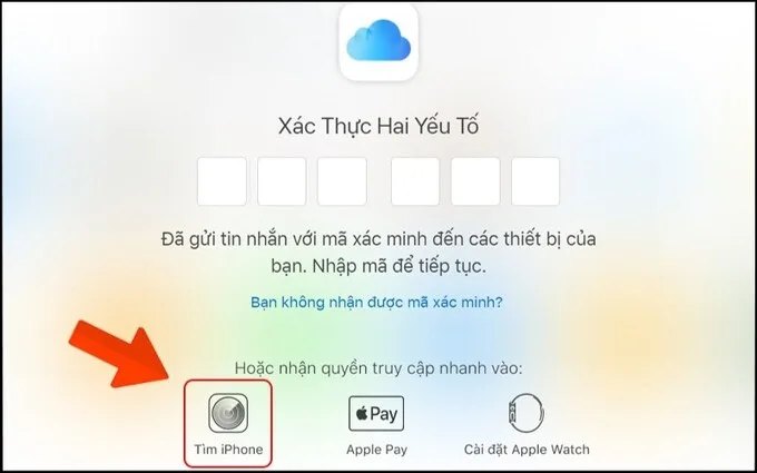 Chọn Tìm iPhone (Find iPhone)
