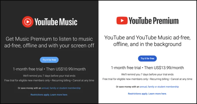 YouTube Music và YouTube Premium có giống nhau không và nên chọn cái nào