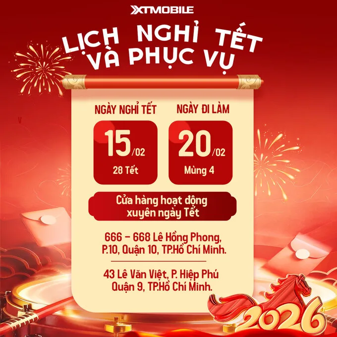 XTmobile thông báo lịch nghỉ và phục vụ Tết Bính Ngọ 2026