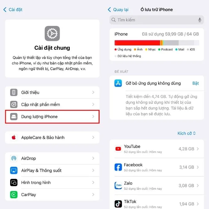 Dọn dẹp bộ nhớ để tạo thêm không gian lưu trữ
