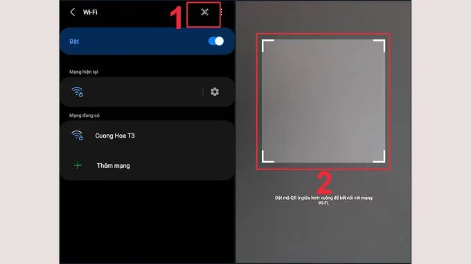 Quét mã QR để kết nối WiFi 