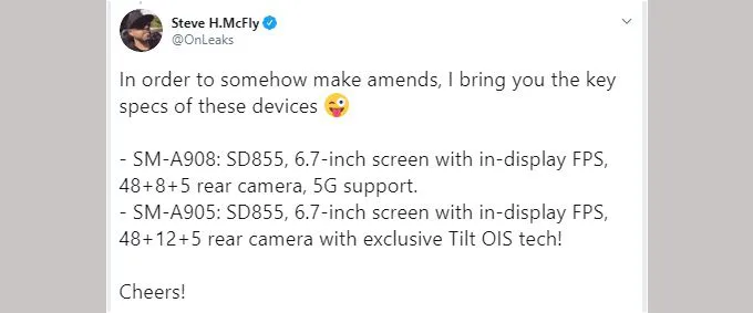 Cấu hình Galaxy A90 rò rỉ