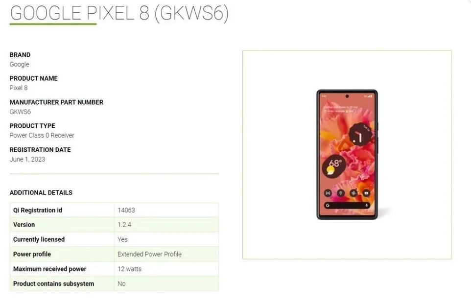 Thông tin về Pixel 8