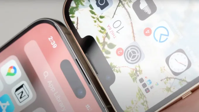 Thiết kế màn hình Dynamic Island trên iPhone 15 Pro so với notch tai thỏ cũ