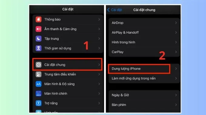 Giải phóng dung lượng iPhone bước 1