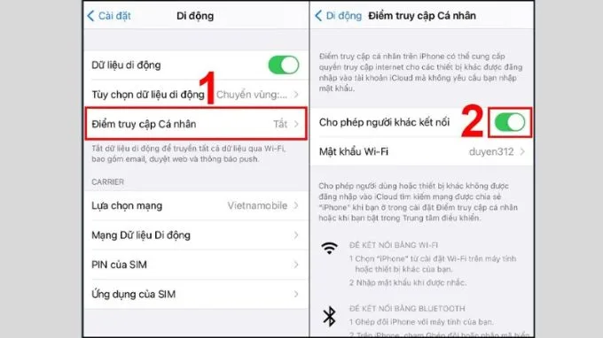 Thiết lập mật khẩu mới cho điểm truy cập