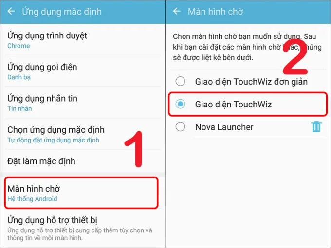 Thiết lập lại bố cục màn hình chính