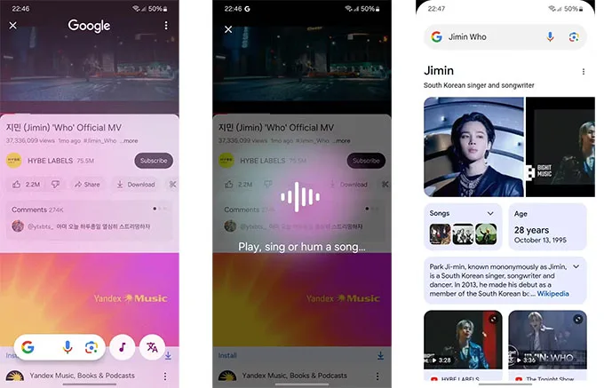 Dễ dàng xác định các bài hát đang phát xung quanh mình thông qua tính năng Circle to Search.