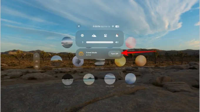 Tắt Chế độ Du lịch trên Apple Vision Pro