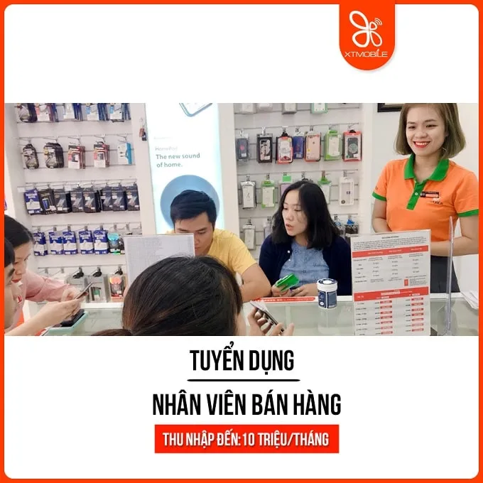 XTmobile tuyển nhân viên bán hàng thu nhập đến 10 triệu