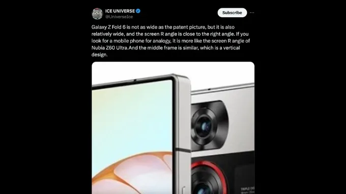 Bài đăng tiết lộ Galaxy Z Fold 6 sẽ có màn hình rộng hơn