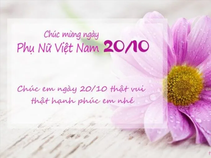Mẫu thiệp chúc mừng 20/10 tặng vợ