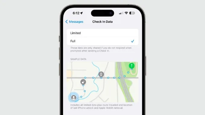 Tin nhắn Check-in trên iOS 17 beta