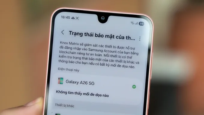 Galaxy A26 5G được Samsung chú trọng về yếu tố an toàn dữ liệu với nhiều lớp bảo mật tích hợp sẵn