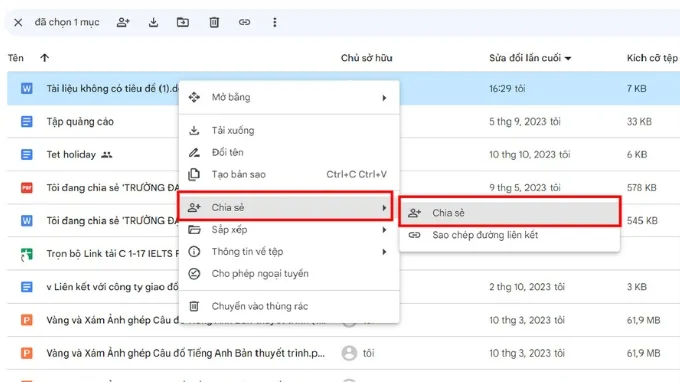 Bước 4 của cách chèn file Word vào Google Sheets