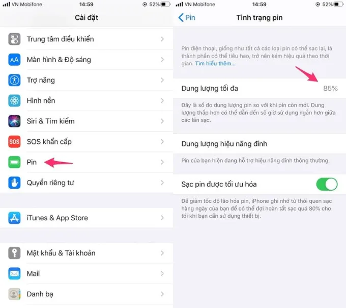 Kiểm tra dung lượng pin iPhone 16 Plus cũ