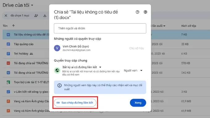 Bước 6 của cách chèn file Word vào Google Sheets