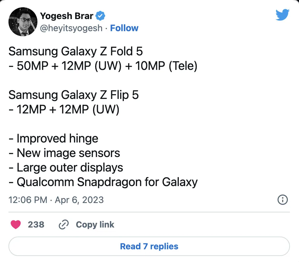 Tin đồn về Galaxy Z Fold 5 và Galaxy Z Flip 5 mới nhất chỉ ra camera đáng thất vọng