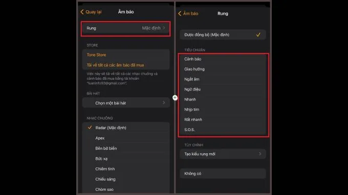 Sử dụng âm thanh rung có sẵn trên iPhone 