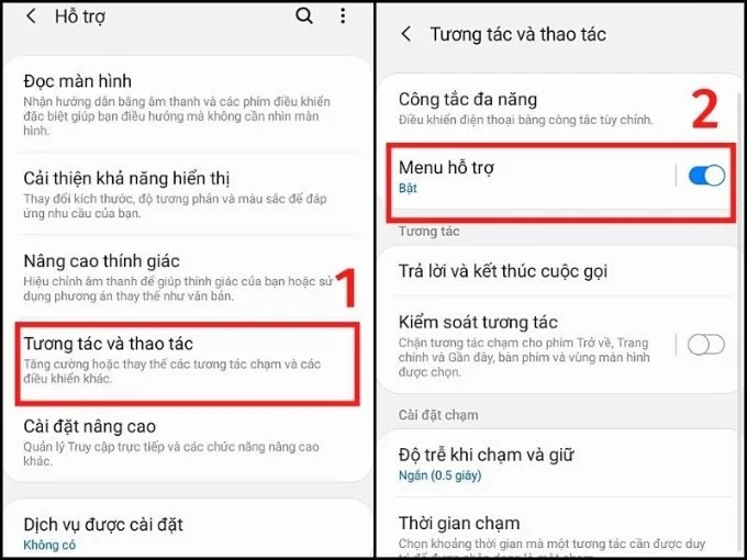 Chụp màn hình Samsung bằng menu hỗ trợ (phím Home ảo)