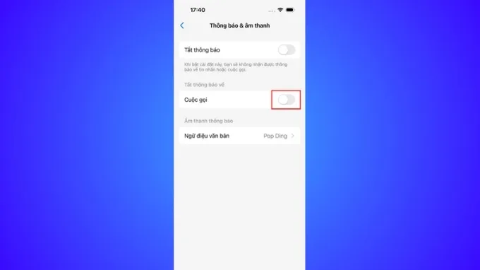 Tắt thông báo cuộc gọi trên Messenger
