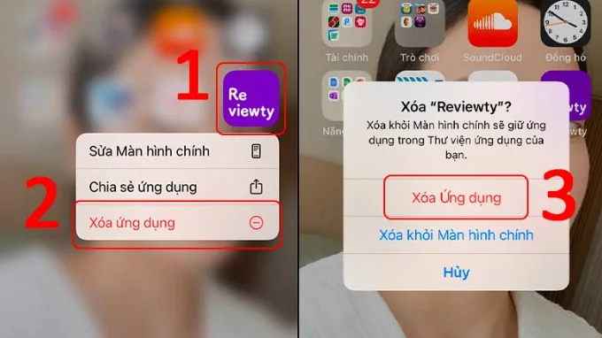 Xóa ứng dụng trên màn hình điện thoại